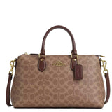 COACH GEORGIA SATCHEL BAG IN SIGNATURE CANVAS TAN/BROWN CW422