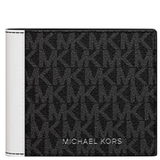 MICHAEL KORS COOPER SIGNATURE LOGO BILLFOLD WITH PASSCASE WALLET IN BRIGHT WHITE 36S5LCOF2B