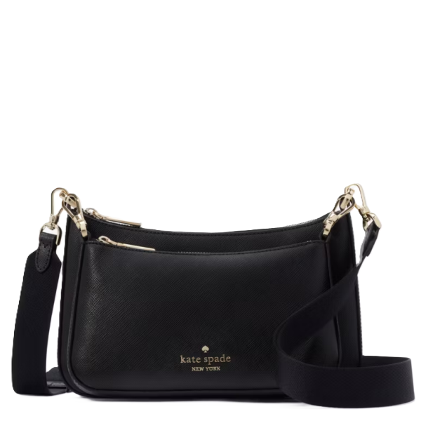 KATE SPADE NEW YORK  2-IN-ONE SAFFIANO LEATHER CROSSBODY KH757 BLACK