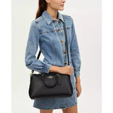 COACH GEORGIA SATCHEL BAG IN GRAIN PEBBLE LEATHER BLACK CR156