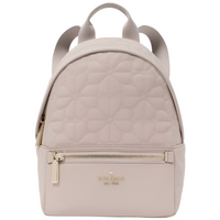 KATE SPADE NEW YORK SPADE FLOWER QUILTED NYLON SMALL BACKPACK KK158 COZY GREY