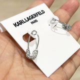 KARL LAGERFELD 2 SET SAFETY PIN BROOCH WITH RHINE STONE