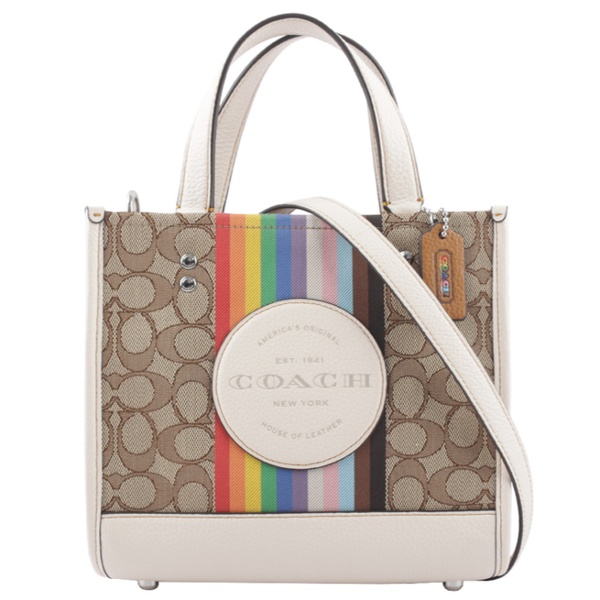 Coach Outlet Dempsey Tote 22 in Signature Jacquard with Stripe and Coach Patch - Brown