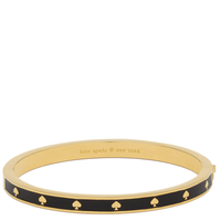 KATE SPADE SPOT THE SPADE ENAMEL HINGED BANGLE BRACELET IN BLACK KJ727