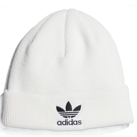 ADIDAS WOMEN'S TREFOIL BEANIE WHITE WITH BLACK LOGO