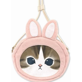 MOFUSAND JAPAN FLUFFY POCHETTE SHOULDER BAG - CAT / RABBIT