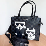 KARL LAGERFELD PARIS MAYBELLE SATCHEL CROSSBODY BAG BLACK L5GDP8BJ