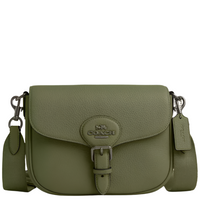 COACH AMELIA SADDLE BAG IN MILITARY GREEN CP107 DARK STONE