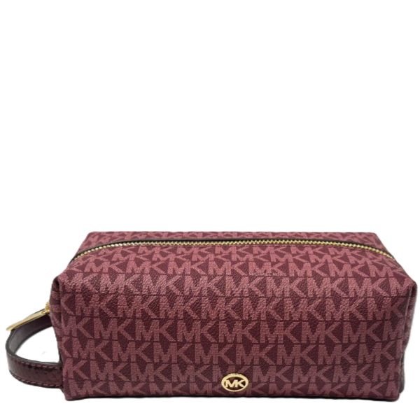 MICHAEL KORS JET SET TRAVEL MEDIUM TRAVEL COSMETIC CASE MK OXBLOOD MULTI 35F4GTFN2B