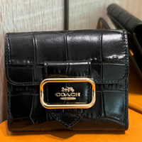 COACH SMALL MORGAN WALLET EMBOSSED LEATHER IN BLACK CM263