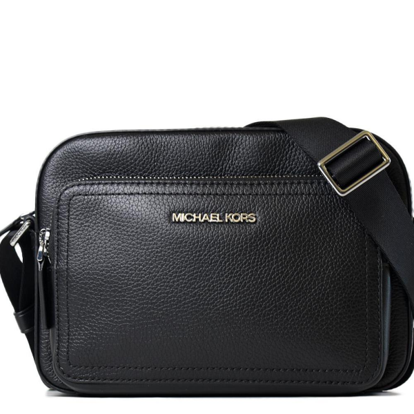 MICHAEL KORS COOPER PEBBLED LEATHER UTILITY CROSSBODY BLACK BAG 37F4LCOC6L MEN