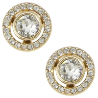 COACH HALO PAVE 2-IN-1 STUD EARRINGS GOLD/CLEAR C9324