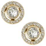 COACH HALO PAVE 2-IN-1 STUD EARRINGS GOLD/CLEAR C9324