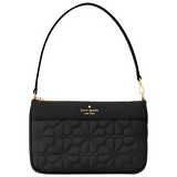 KATE SPADE - SPADE FLOWER QUILTED FABRIC CONVERTIBLE WRISTLET KK255 BLACK