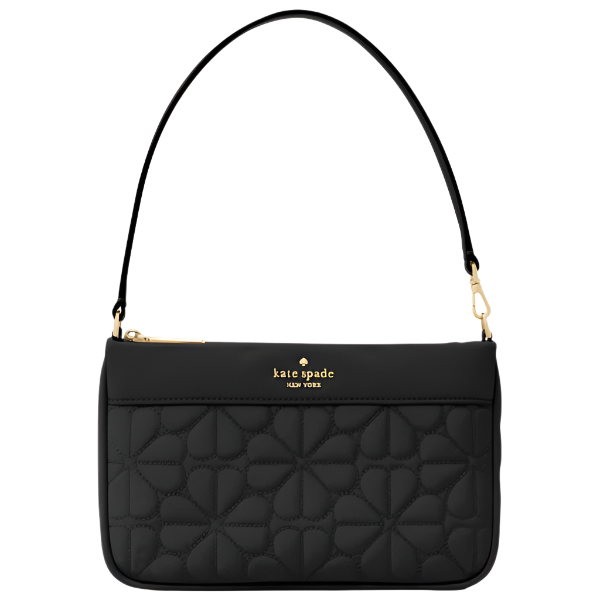 KATE SPADE - SPADE FLOWER QUILTED FABRIC CONVERTIBLE WRISTLET KK255 BLACK