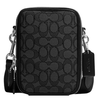 COACH STANTON CROSSBODY BAG IN SIGNATURE JACQUARD IN CHARCOAL/ BLACK CH097