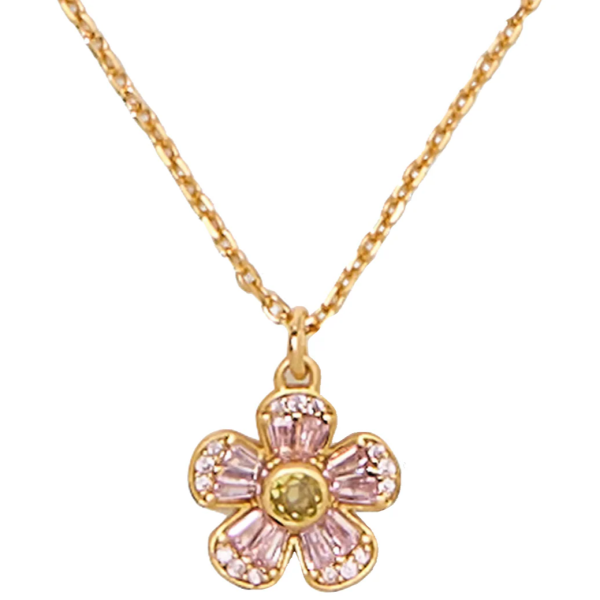 KATE SPADE FLEURETTE MINI PENDANT NECKLACE - PINK MULTI KL096