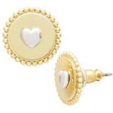 KATE SPADE BOXED HEARTFUL STUDS EARRINGS IN GOLD/ SILVER KM850 / KG152
