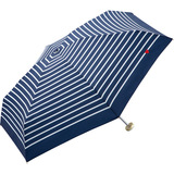 WPC. HEART EMBROIDERY BORDER MINI 3020-126-002 NAVY FOLDING UMBRELLA