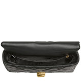 KATE SPADE CAREY QUILTED SMALL FLAP CROSSBODY BLACK KM708