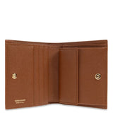FERRAGAMO GANCINI COMPACT WALLET CALF LEATHER SMALL BIFOLD 789857 BROWN