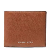 MICHAEL KORS COOPER PEBBLED LEATHER BILLFOLD WALLET WITH COIN POUCH 36T4LCOF3L BROWN