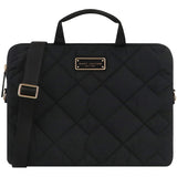 MARC JACOBS QUILTED NYLON LAPTOP BAG  S550M06FA21 BLACK SIGNATURE LOGO