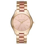 MICHAEL KORS ROSE GOLD TONE SLIM RUNWAY WATCH MK3493 42MM DUAL TONE