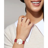 COACH ELLIOT RED LEATHER STRAP LADIES WATCH 14504520 LOGO