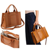 MARCS CROSSBODY BAG - VEGAN LEATHER CAN FIT LAPTOP BROWN
