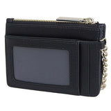 KATE SPADE FLOWER KEY RING CARD HOLDER KN771 BLACK SAFFIANO LEATHER