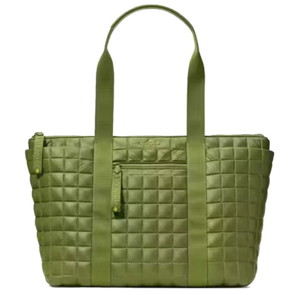 KATE SPADE CAMDEN QUILTED EXTRA LARGE TOTE KH405 GREEN KELP FOREST