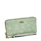 COACH ZIP AROUND LONG  WALLET LARGE WRISTLET WITH FLORAL PRINT