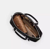 COACH LARA SATCHEL BAG BLACK CDV19 FULL LEATHER CROSSBODY