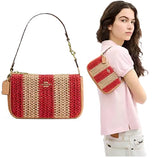 COACH NOLITA 19 SMALL BAG WRISTLET STRAW STRIPE CEM99