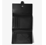 MICHAEL KORS GREENWICH MEDIUM SIGNATURE LOGO TRIFOLD WALLET 35S5SGRE6L BLACK