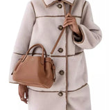 KATE SPADE DUMPLING SATCHEL BAG IN WARM GINGER KP933 BROWN FULL LEATHER
