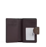 COACH MEDIUM CORNER ZIP WALLET CBO41 DARK STONE FULL LEATHER