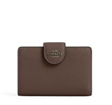 COACH MEDIUM CORNER ZIP WALLET CBO41 DARK STONE FULL LEATHER