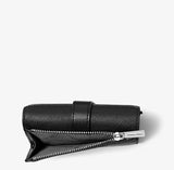 MICHAEL KORS GREENWICH MEDIUM SIGNATURE LOGO TRIFOLD WALLET 35S5SGRE6L BLACK