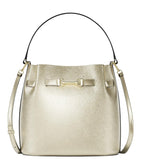 MICHAEL KORS  CARSON WOMEN MEDIUM CONVERTIBLE BUCKET CROSSBODY BAG 35R6G2ZS6M PALE GOLD