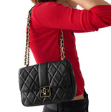 KATE SPADE CAREY QUILTED SMALL FLAP CROSSBODY BLACK KM708
