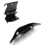 PRADA BOXED  SMALL VITELLO LEATHER WALLET BLACK 1MH025