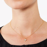 KATE SPADE BOXED GOLD-TONE MOTHER-OF-PEARL HEART PENDANT NECKLACE
