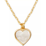 KATE SPADE BOXED GOLD-TONE MOTHER-OF-PEARL HEART PENDANT NECKLACE