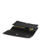 PRADA COMPACT VITELLO MOVE LEATHER WALLET BLACK 1MV021