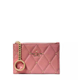 KATE SPADE CAREY QUILTED STUDDED SMALL CARD HOLDER KL819 PROMEGRANATE