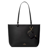 KATE SPADE TESSA TOTE BAG WITH CHARM KO464 BLACK + EXTRA POUCH