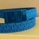 MICHAEL KORS OUTLET MENS 31MM REVERSIBLE LOGO LEATHER BELT - MK SIGNATURE ADMRL/PLBLUE 36S5LBLY2U SIZE NS