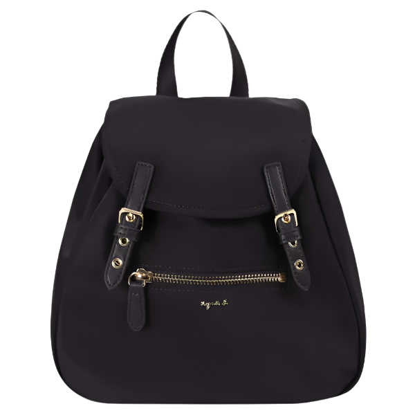 AGNES B. VOYAGE SMALL NYLON DRAWSTRING BACKPACK P571VN01 – NS06M-03 BLACK